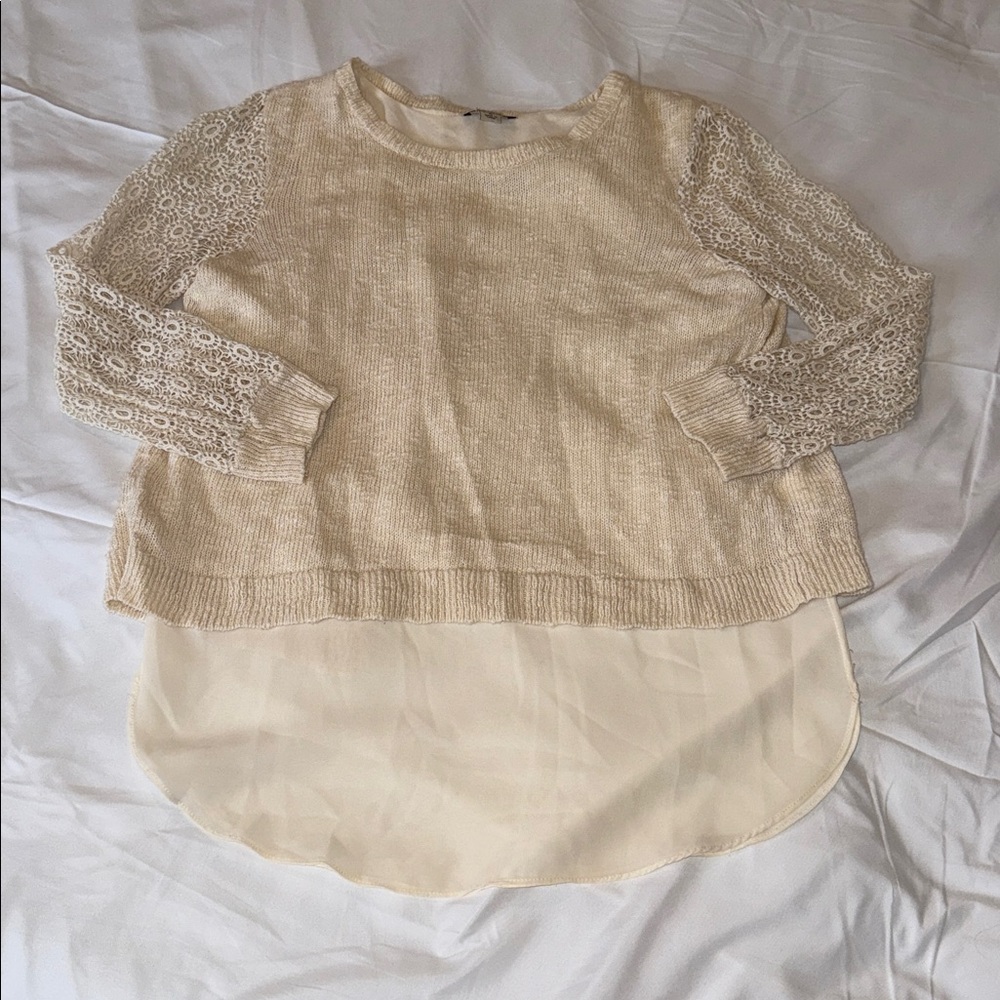 Lucky Brand Cream Knit Top